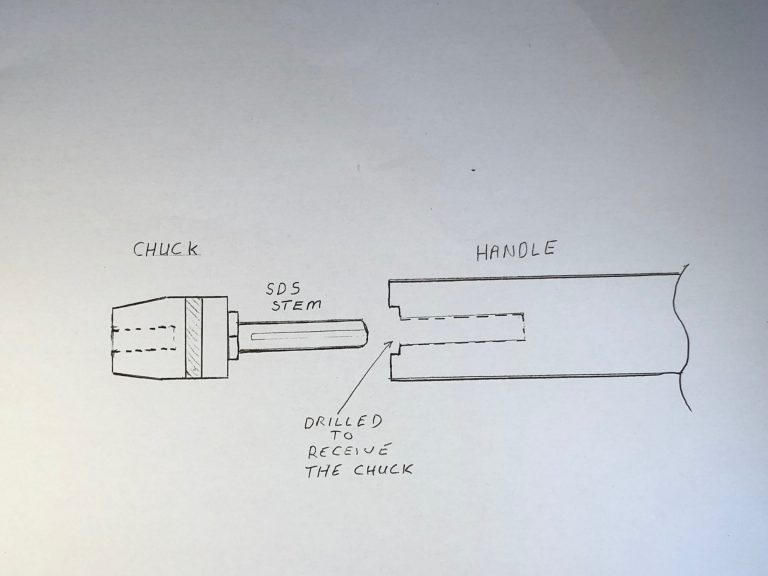 Drill chuck drawing Woodart